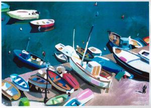 acryl-Fischerboote-1990-50x70